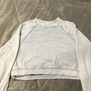 Z Supply Light Blue Cropped Sweatshirt